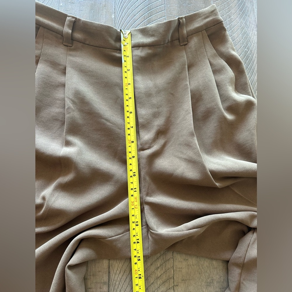 Madewell Tall Pleated Tapered-Leg Pants in Easy Going Crepe Light Roast Size 8T - Picture 13 of 16